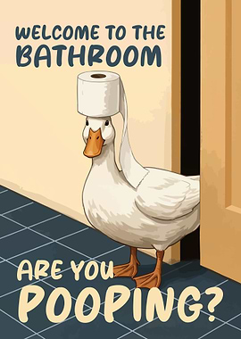 Duck with Toilet Paper Hat