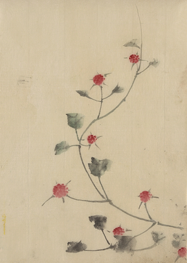 Japanese Ink Painting of Berries