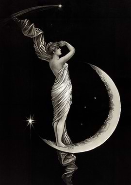Woman on Crescent Moon