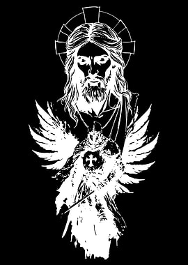 Jesus and Knight with Wings