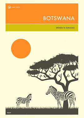 Botswana Travel Poster