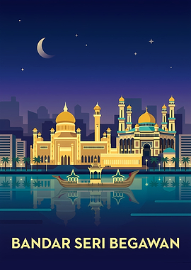 Bandar Seri Begawan Skyline at Night