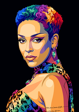 Colorful Portrait of Doja Cat