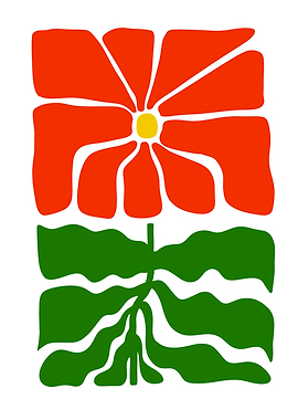 Matisse | Stylized Red Flower