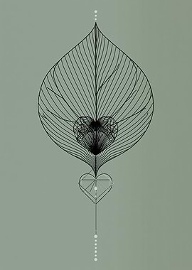 Geometric Heart and Leaf Design