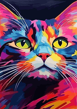 Colorful Cat Portrait