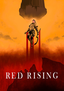 Red Rising Knight in Orange Sky