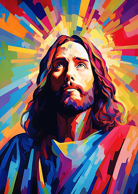 Colorful Portrait of Jesus