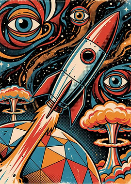 Psychedelic Space Rocket Launch