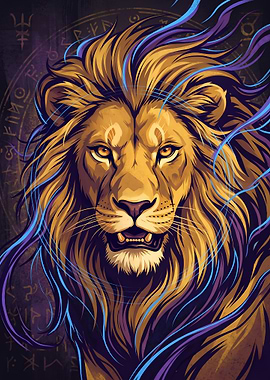 Majestic Mystic Lion Arcane Vector Art