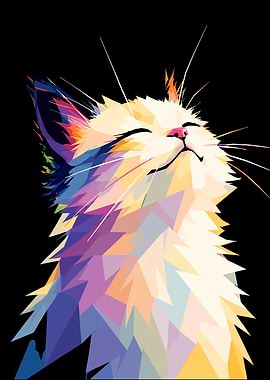 Colorful Cat Portrait