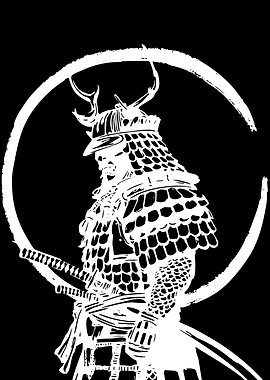 Samurai Warrior in Circle