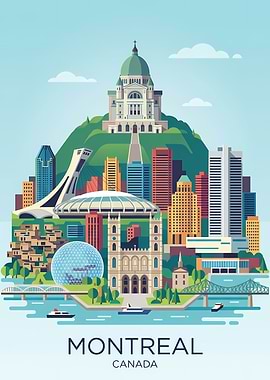 Montreal Cityscape Illustration