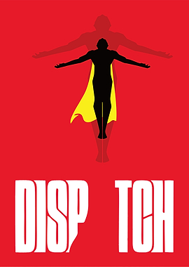 Superhero silhouette with text