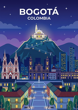 Bogota Colombia Skyline at Night