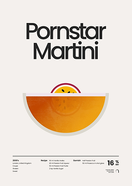 Pornstar Martini Cocktail Illustration