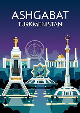 Ashgabat Turkmenistan Skyline