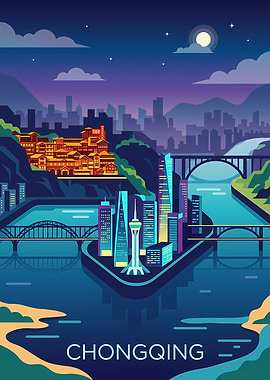 Chongqing Cityscape at Night