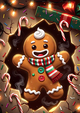 Gingerbread Man with Christmas Decorations