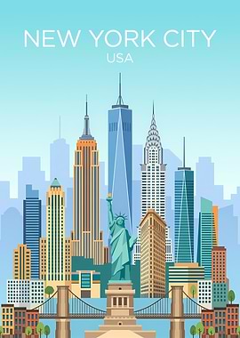 New York City Skyline Illustration