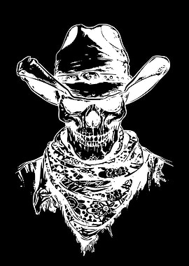 Cowboy Skull with Bandana
