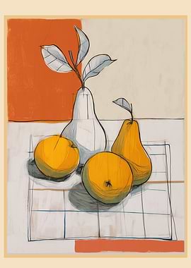 Modern Pear Still Life