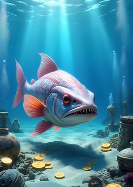 Underwater Treasure Hunt with Fierce Fish