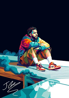 J Cole Pop Art Portrait