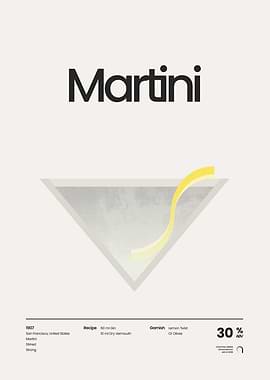 Martini Cocktail Minimalist Poster