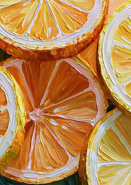 Impressionistic Orange Slices Painting