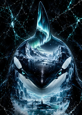Orca Whale Aurora Landscape