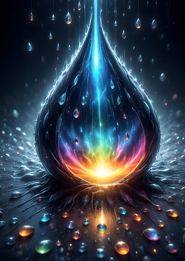 Abstract Cosmic Water Droplet