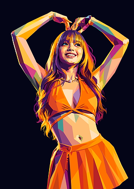 Colorful Pop Art Portrait of Lisa