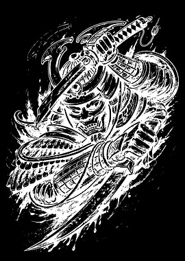 Samurai Warrior with Swords