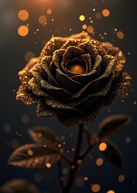 Golden Rose with Bokeh