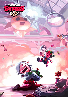 Brawl Stars Characters in Pink Clouds