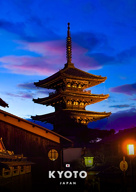 Kyoto Pagoda at Dusk