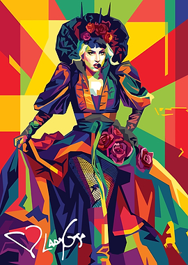 Lady Gaga Pop Art Portrait