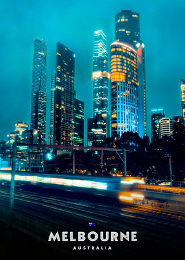 Melbourne Cityscape at Night