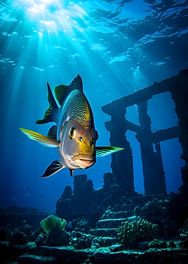 Fish in Underwater Ruins