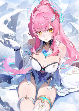 Anime Girl in Winter Wonderland