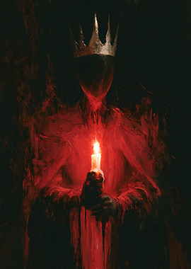 Figure in Crown Holding Candle