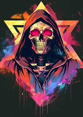 Grim Reaper with Glowing Eyes and Star
