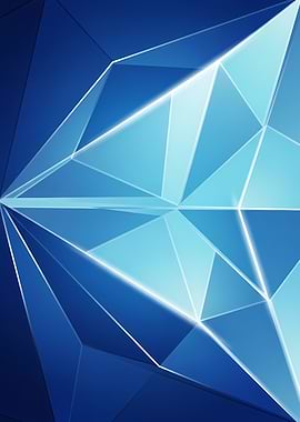 Abstract Blue Geometric Diamond Crystal Background Design HD!