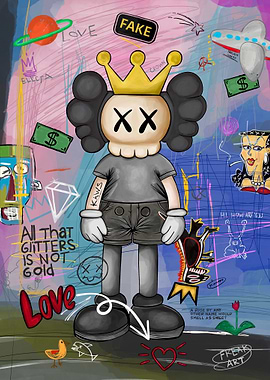KAWS Companion with Graffiti Art