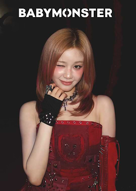 BABYMONSTER Member in Red Outfit