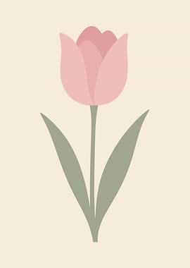 Minimalist Tulip Flower
