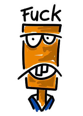Funny Cartoon Character with Text