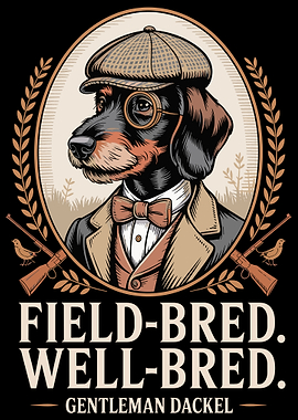 Gentleman Dachshund with Guns