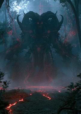 Demonic Figure in a Mystical Forest